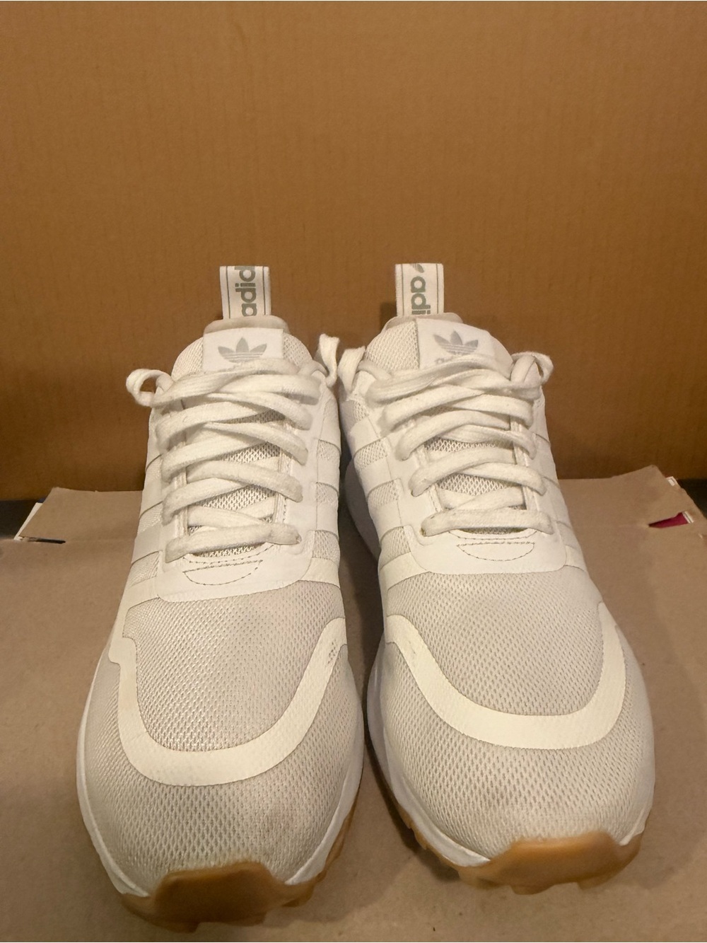 White Adidas Multix J lightweight running shoes